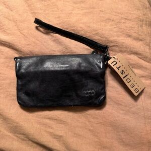 BED|STU Black Leather Cadence Wristlet